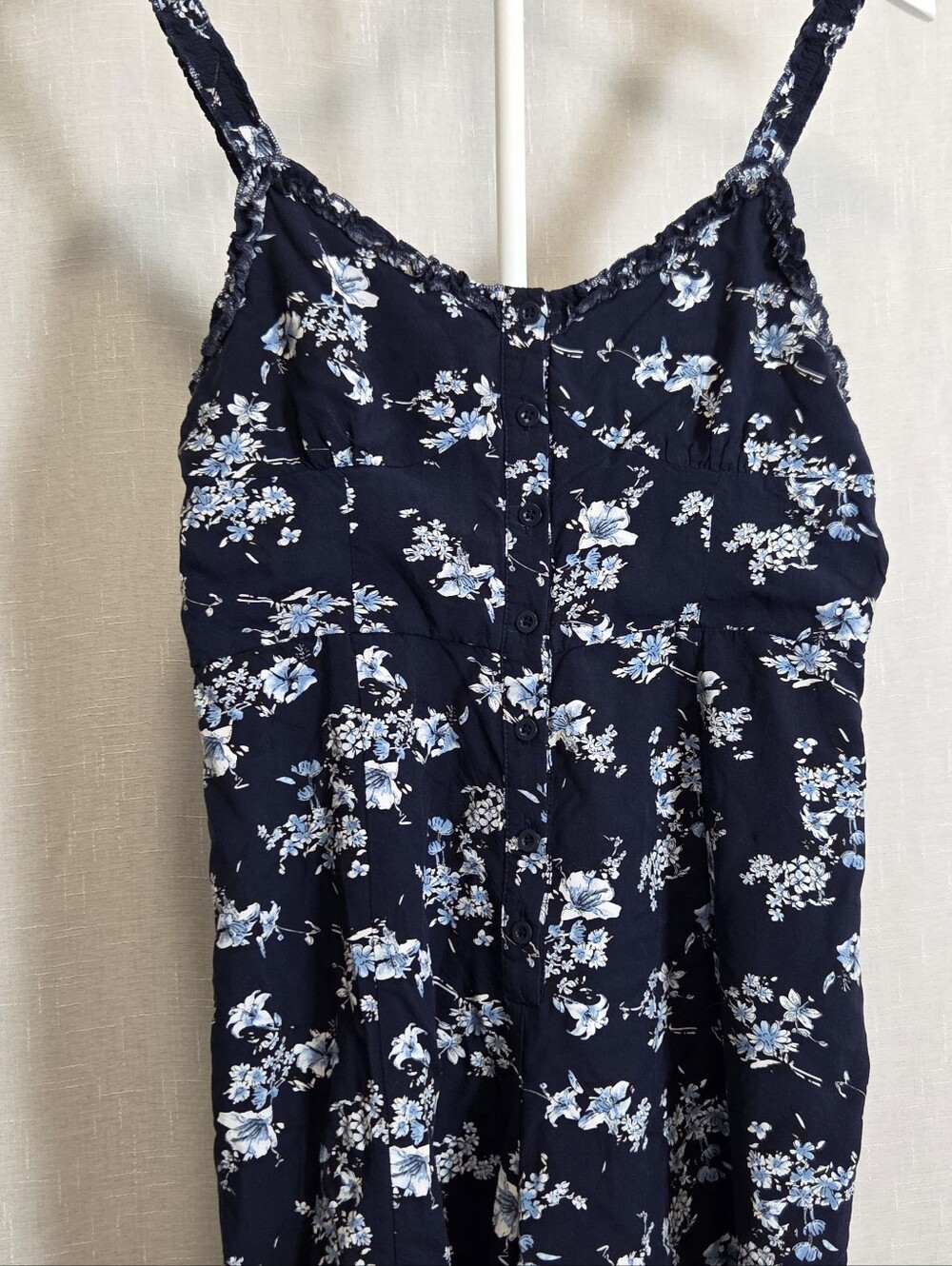 Lulus Women’s Romper Navy Blue Floral Button-Front Shorts
